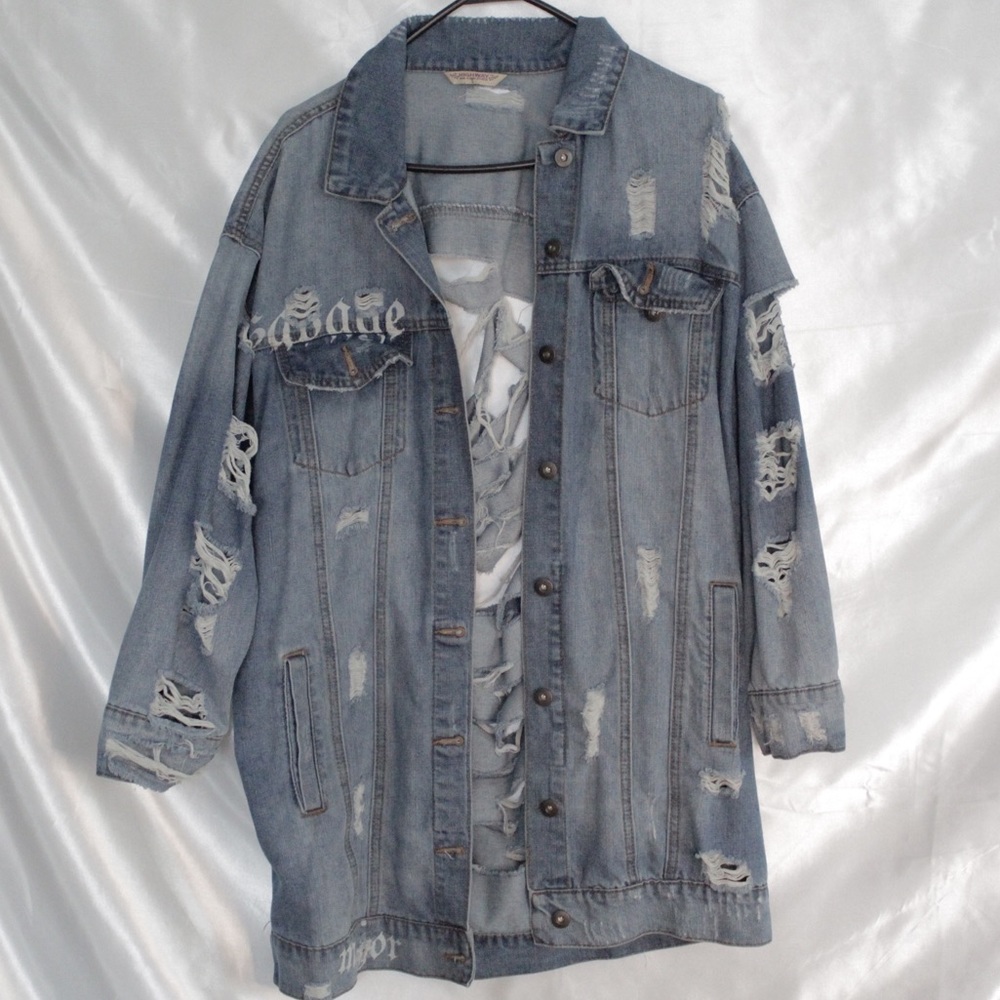 Highway Jeans Oversized Denim Jacket | Distressed